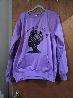 Lavender Graphic Pullover Sweatshirt - The Beauty of Zion